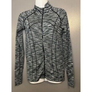 Marika Jacket Womens Small Black White Space Dye Full Zip Athletic Running